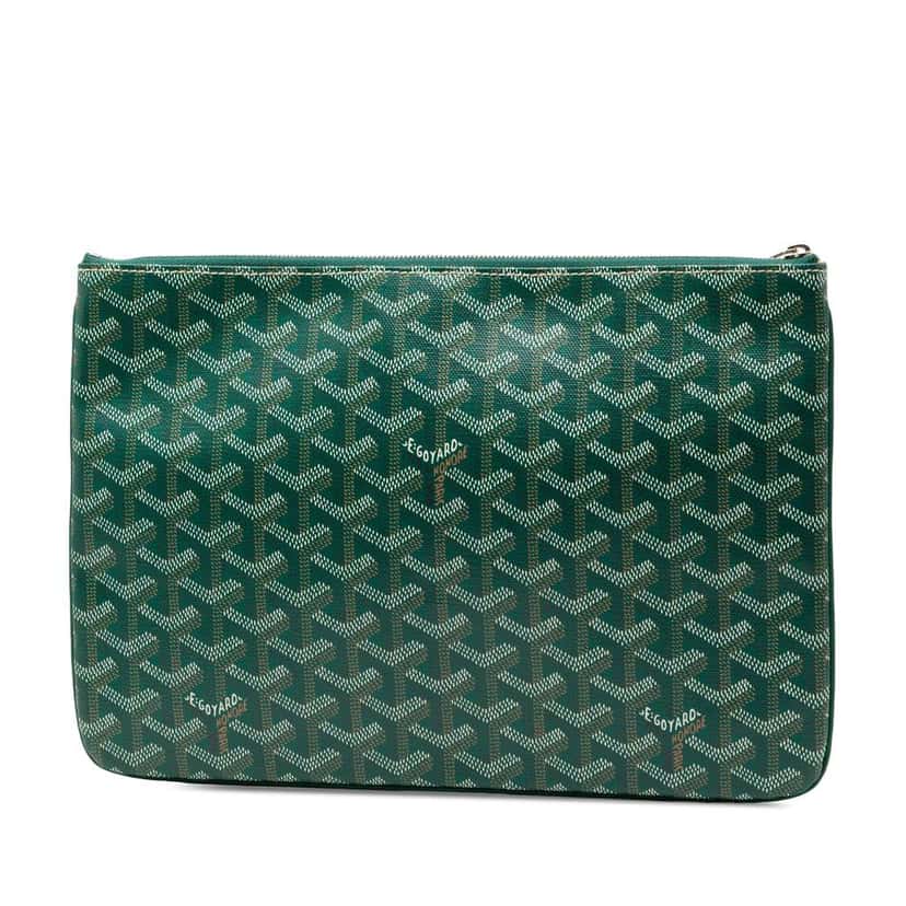 Goyard Goyardine Senat MM Green Canvas Good condition - Back View