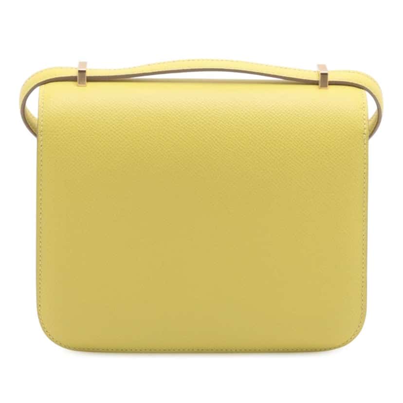 Hermès Mini Epsom Constance III 18 Yellow Leather Good condition - Back View