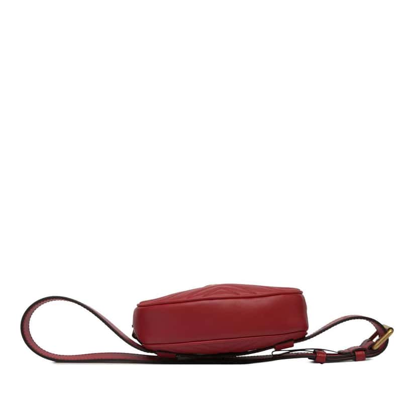Gucci GG Marmont Matelasse Leather Belt Bag Red Leather Very good condition - Inside View