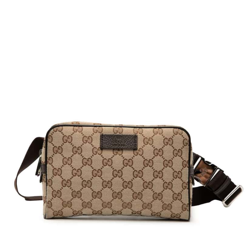 Gucci GG Canvas Belt Bag Brown Canvas Good condition - Front View
