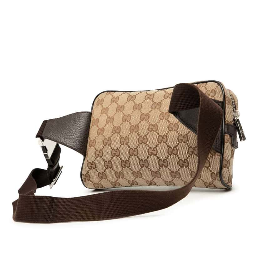 Gucci GG Canvas Belt Bag Brown Canvas Good condition - Back View