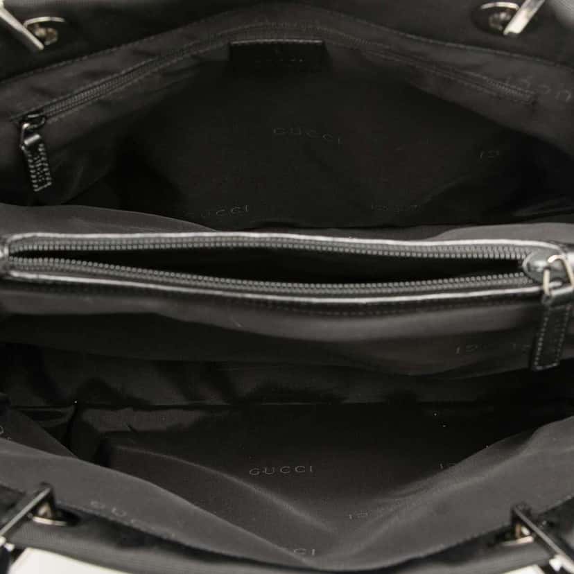 Gucci GG Canvas Bamboo Handbag Black Canvas Good condition - Model View