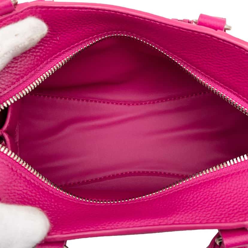 Balenciaga Mini Grained Calfskin Motocross Neo Classic City Satchel Pink Leather Very good condition - Model View