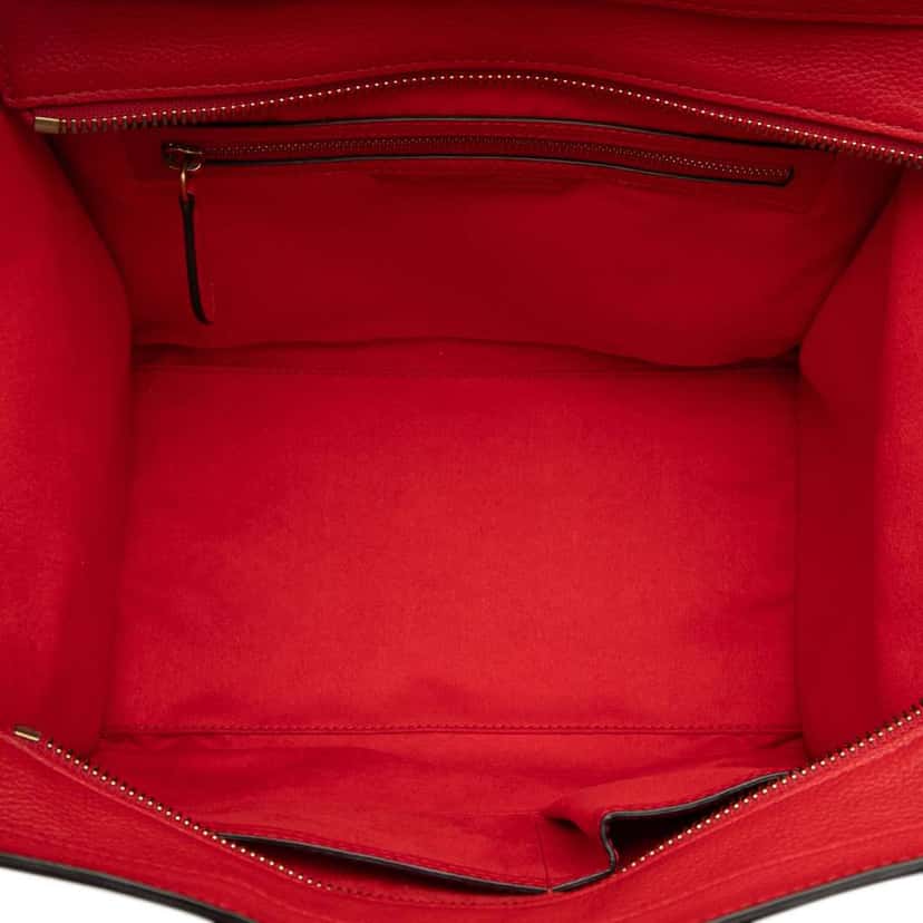 Celine Mini Leather Luggage Tote Orange Leather Good condition - Model View