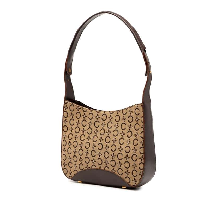 Celine C Macadam Canvas Shoulder Bag Brown Canvas Good condition - Back View
