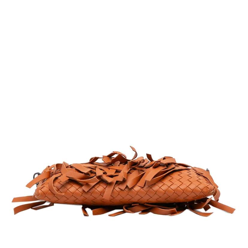 Bottega Veneta Nappa Intrecciato Palio Fringe Chain Crossbody Orange Leather Good condition - Inside View