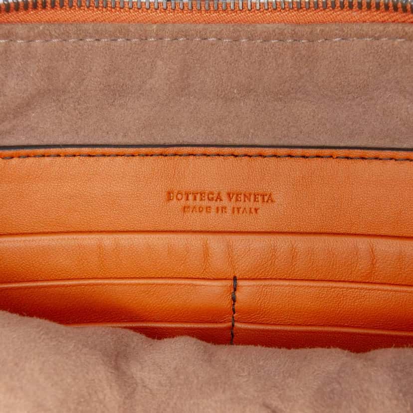 Bottega Veneta Nappa Intrecciato Palio Fringe Chain Crossbody Orange Leather Good condition - Box View