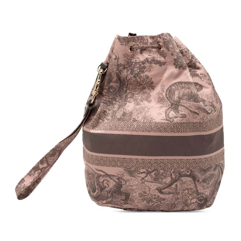 Dior DiorTravel Sauvage Toile De Jouy Technical Fabric Pouch Pink Good condition - Back View