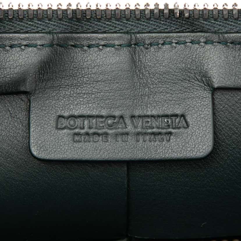 Bottega Veneta Nappa Maxi Intrecciato Cassette Camera Bag Green Leather Good condition - Box View