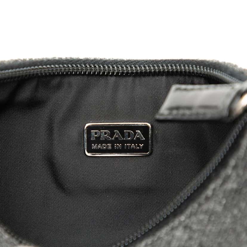 Prada Wool Sport Shoulder Bag Grey Wool Good condition - Box View