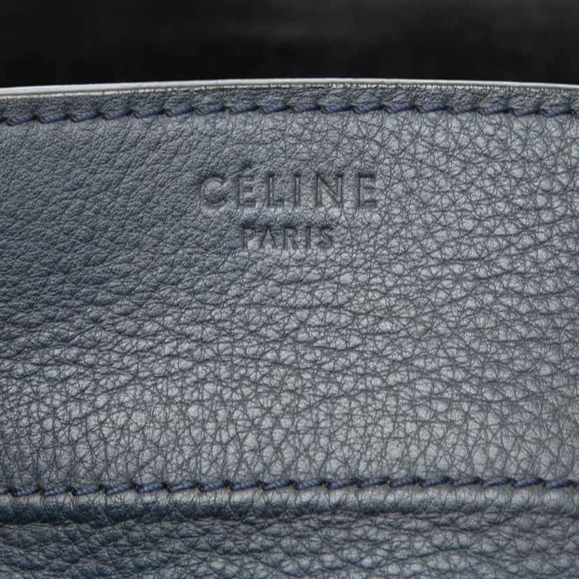 Celine Large Grained Calfskin Phantom Luggage Tote Blue Leather Good condition - Box View