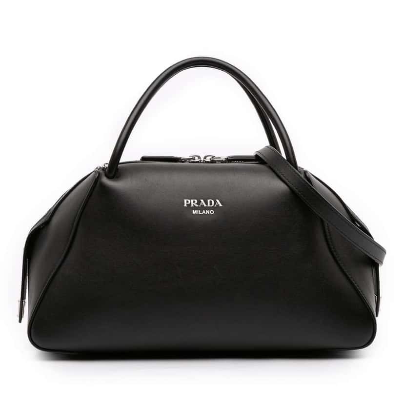 Prada Medium Brushed Leather Supernova Satchel Black Leather Good condition - Front View