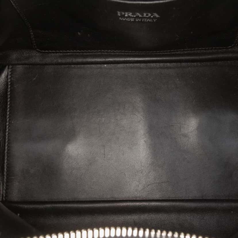 Prada Medium Brushed Leather Supernova Satchel Black Leather Good condition - Model View