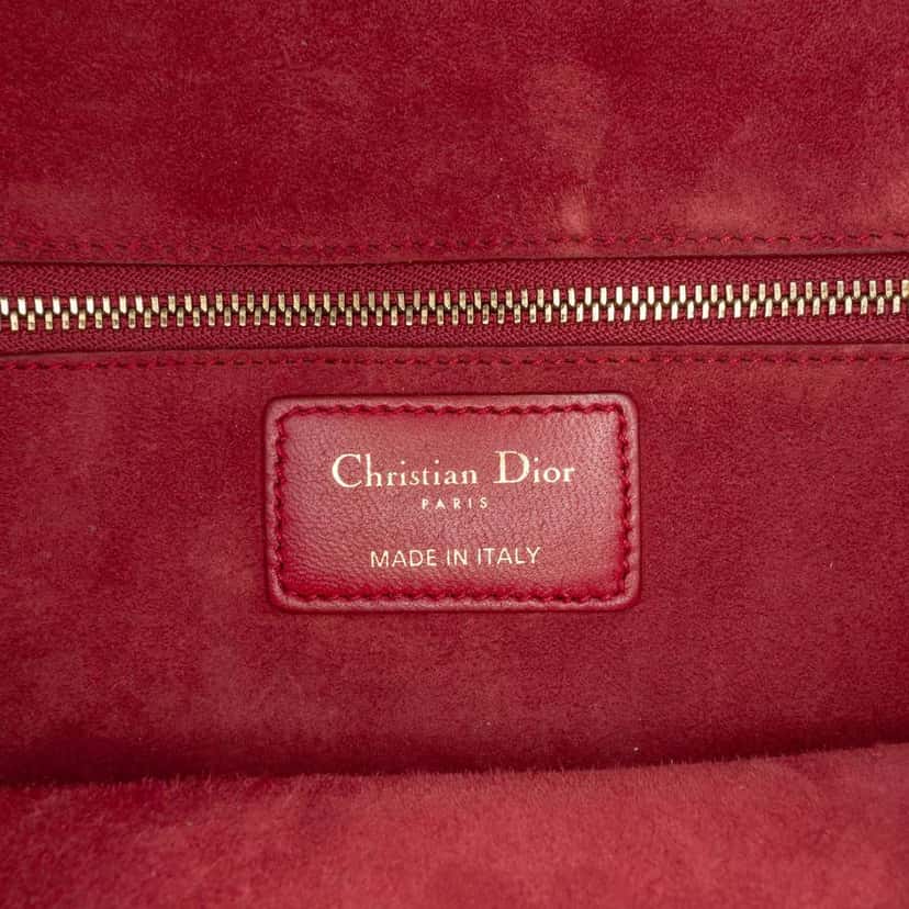 Dior Medium Lambskin Cannage DiorAddict Flap Red Leather Good condition - Box View