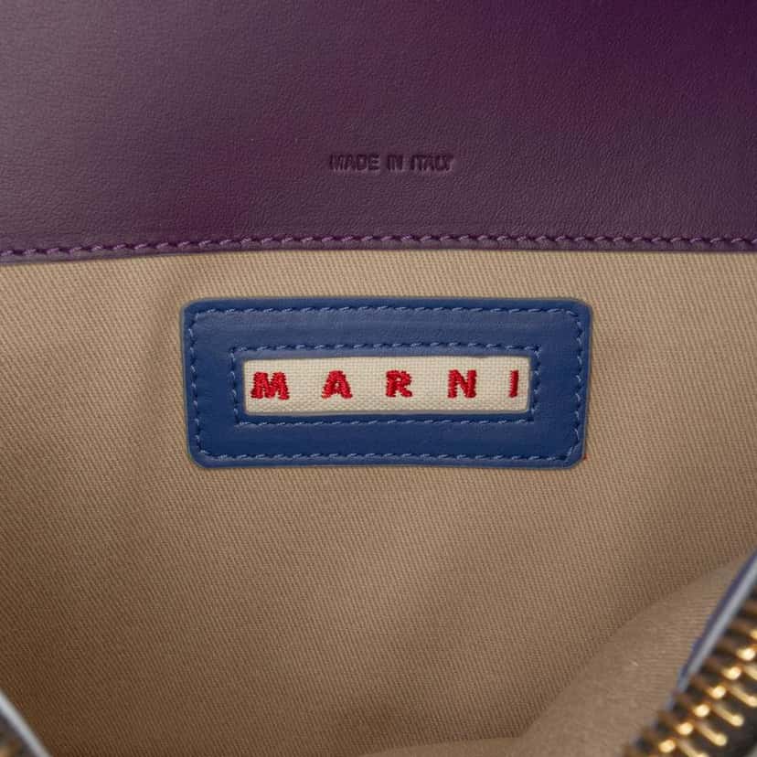 Marni Medium Leather Trunk Crossbody Purple Leather Good condition - Box View