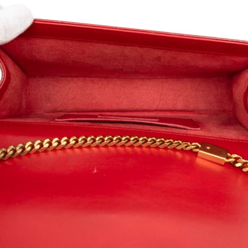 Saint Laurent Medium Smooth Calfskin Classic Monogram Kate Tassel Crossbody Red Leather Good condition - Model View