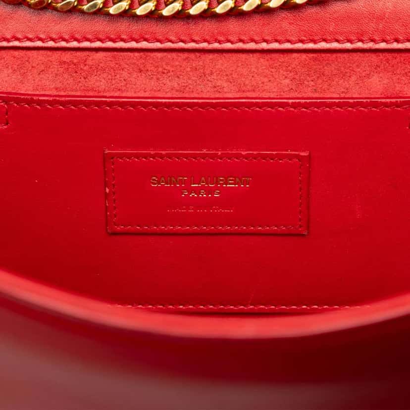 Saint Laurent Medium Smooth Calfskin Classic Monogram Kate Tassel Crossbody Red Leather Good condition - Box View