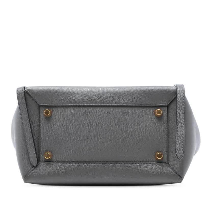 Celine Mini Grained Calfskin Belt Bag Grey Leather Good condition - Inside View