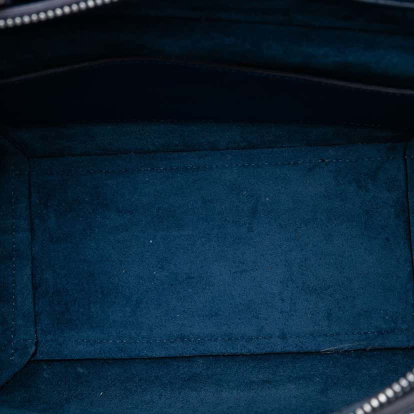 Celine Micro Grained Calfskin Belt Bag Blue Leather Good condition - Model View