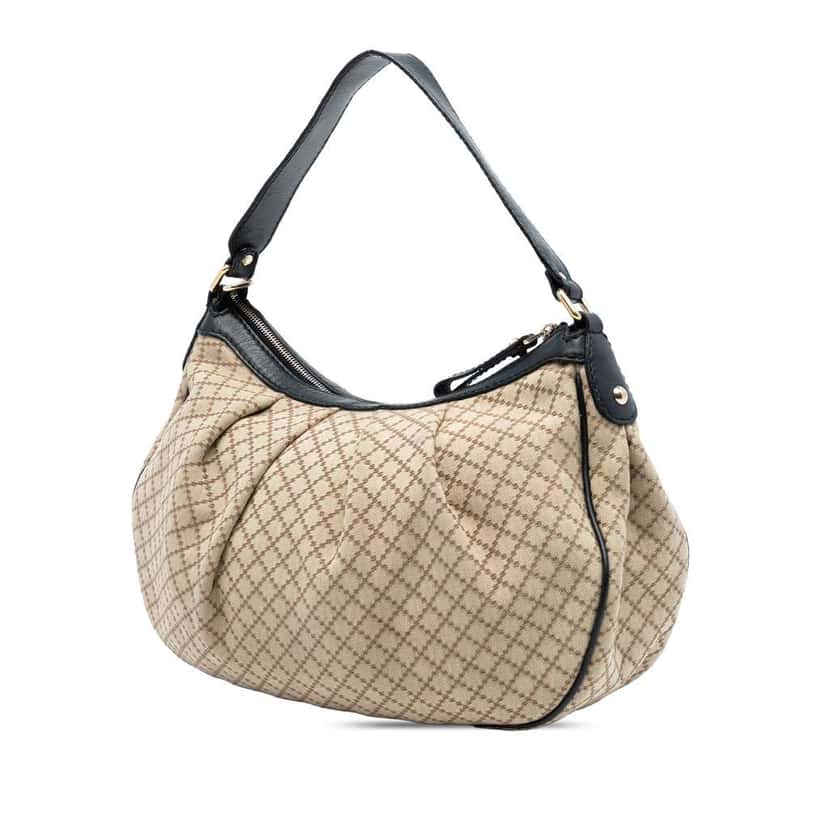 Gucci Diamante Canvas Sukey Shoulder Bag Brown Canvas Good condition - Back View