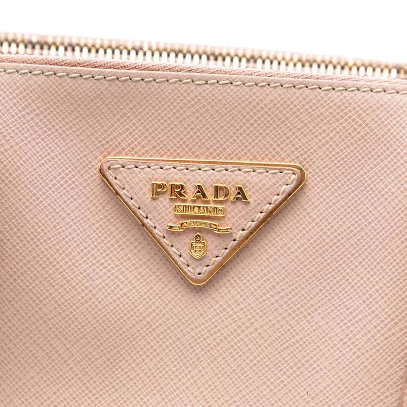 Prada Medium Saffiano Lux Galleria Double Zip Satchel Brown Leather Fair condition - Box View