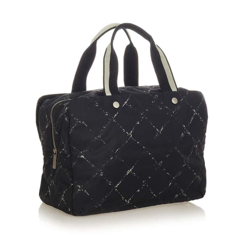 Chanel Old Travel Line Handbag Black Good condition - Back View