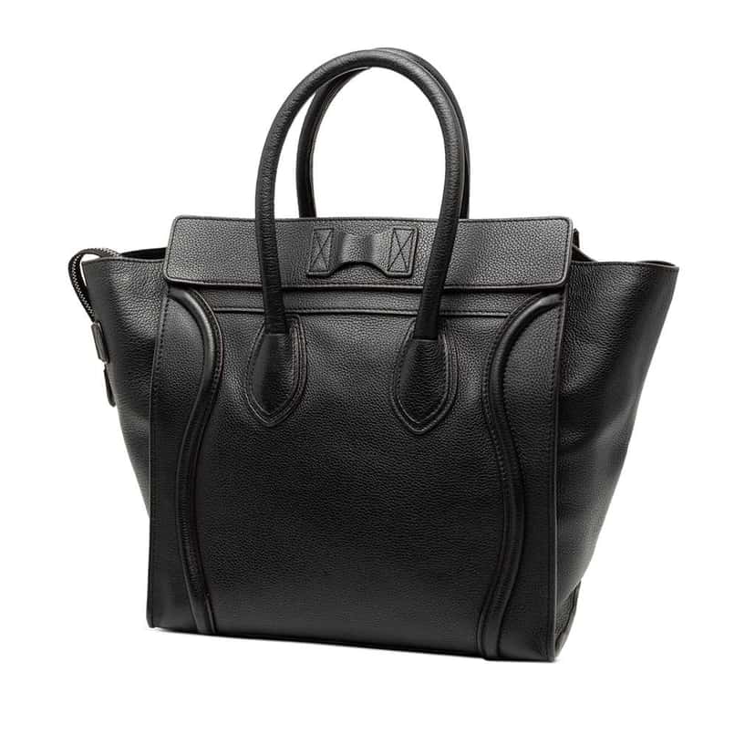 Celine Mini Calfskin Luggage Tote Black Leather Good condition - Back View