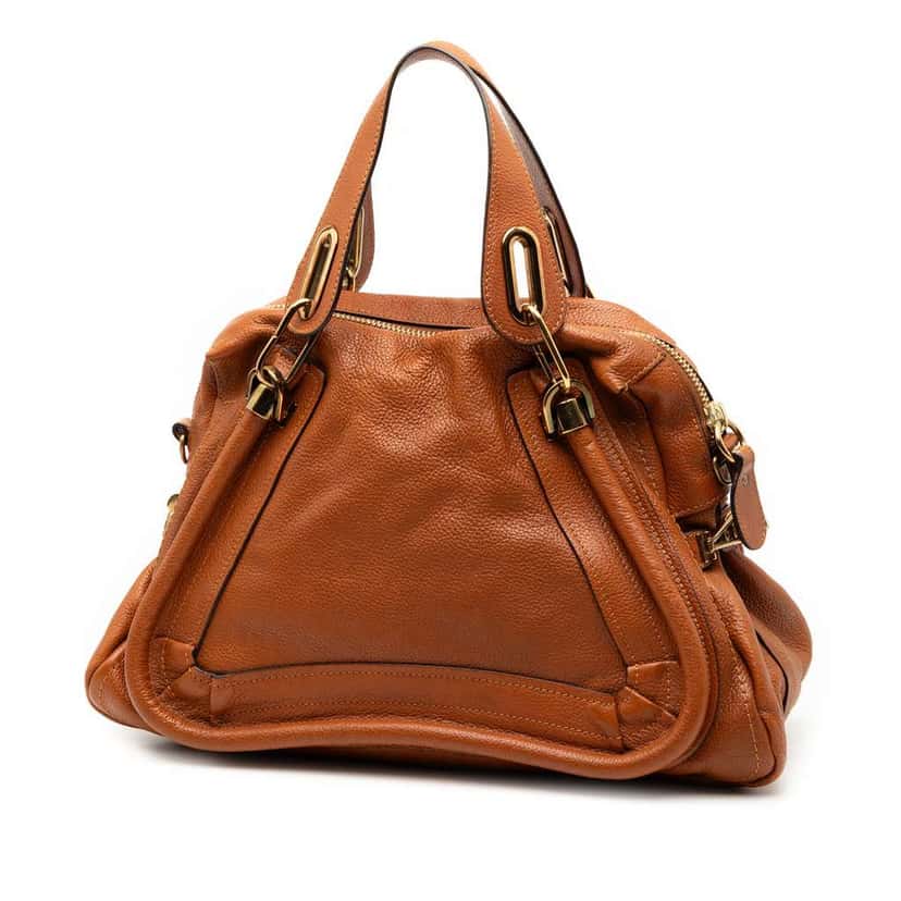 Chloé Medium Leather Paraty Satchel Brown Leather Good condition - Back View