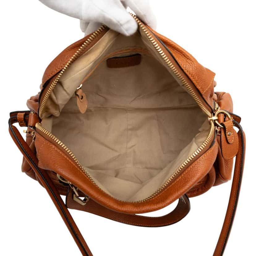 Chloé Medium Leather Paraty Satchel Brown Leather Good condition - Model View