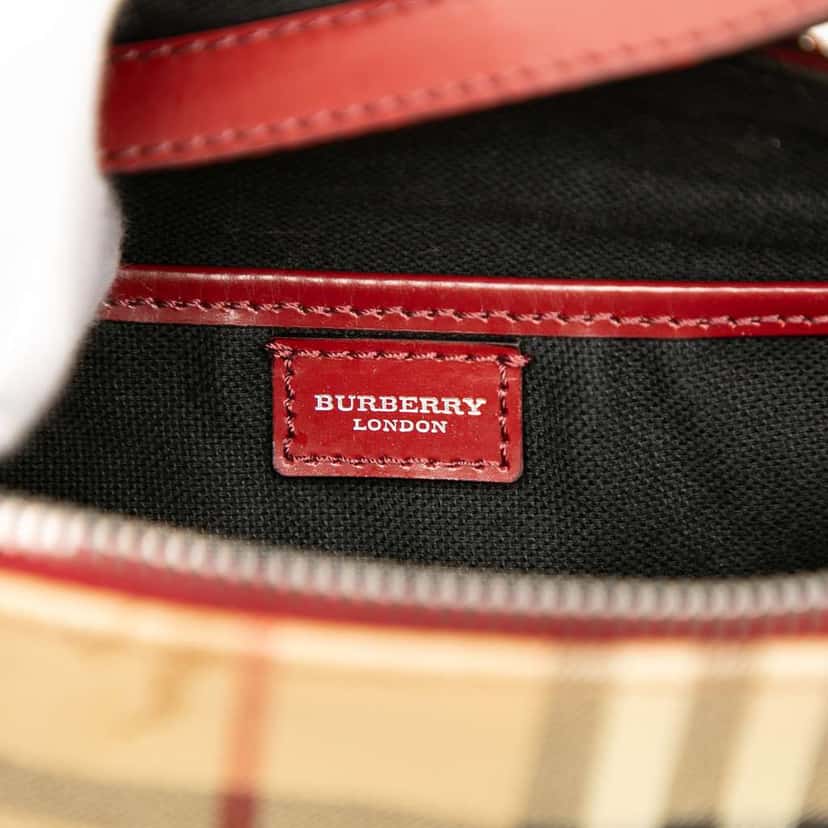 Burberry Haymarket Check Coated Canvas Handbag Brown Canvas Good condition - Box View