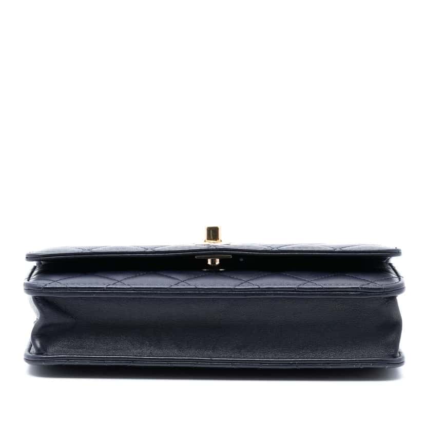 Chanel Lambskin Trendy CC Wallet On Chain Blue Leather Good condition - Inside View
