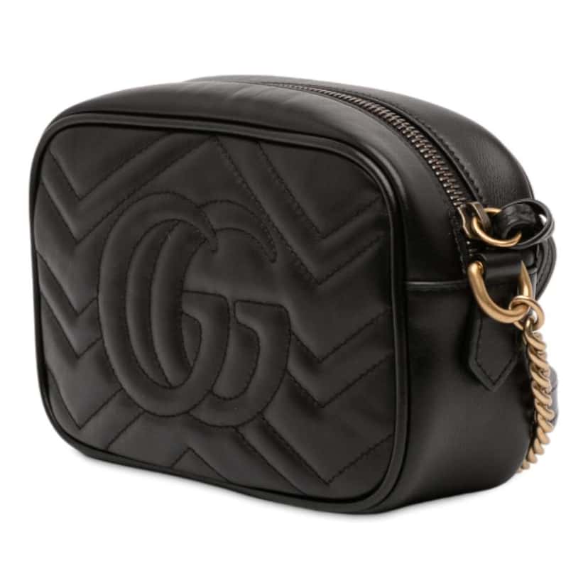 Gucci Mini GG Marmont Matelasse Leather Crossbody Black Leather Good condition - Back View