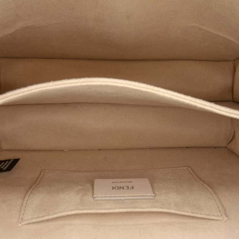 Fendi Medium Scalloped Leather Studded Kan I Satchel Grey Leather Good condition - Model View