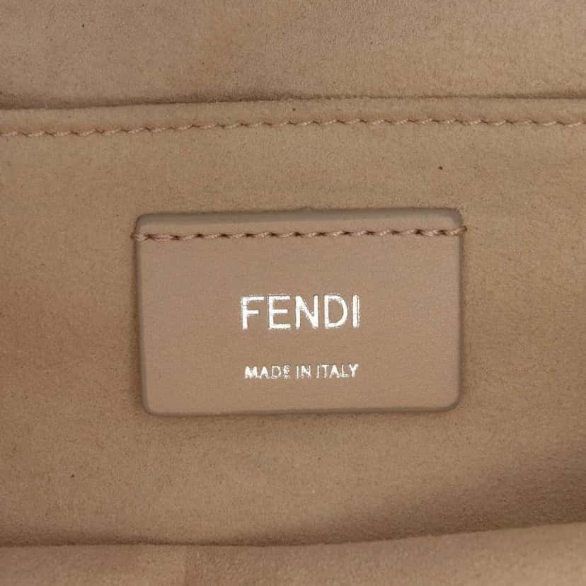 Fendi Medium Scalloped Leather Studded Kan I Satchel Grey Leather Good condition - Box View