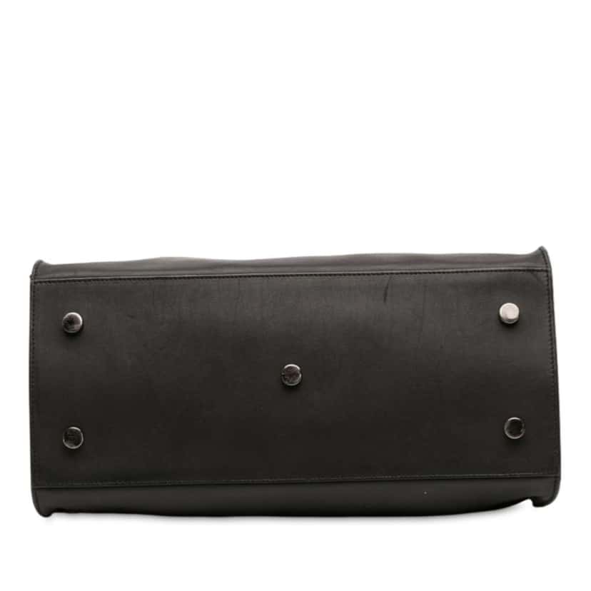 Saint Laurent Small Leather Monogram Cabas Satchel Black Leather Good condition - Inside View