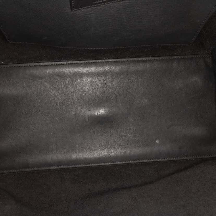 Saint Laurent Small Leather Monogram Cabas Satchel Black Leather Good condition - Model View