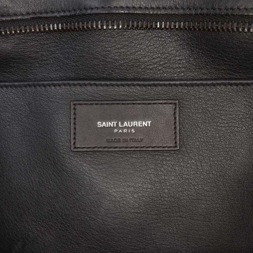 Saint Laurent Small Leather Monogram Cabas Satchel Black Leather Good condition - Box View