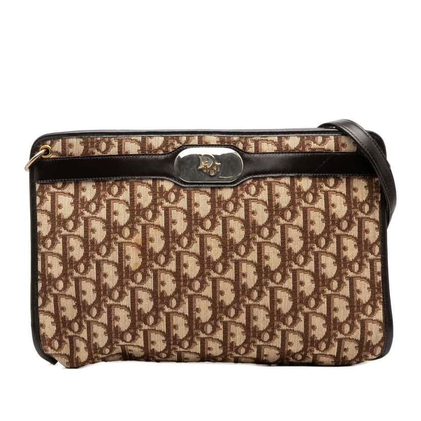 Dior Oblique Canvas Shoulder Bag Brown Canvas Good condition - Front View