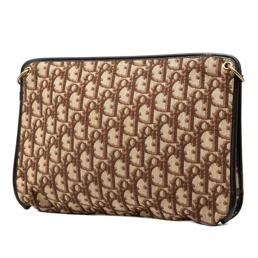 Dior Oblique Canvas Shoulder Bag Brown Canvas Good condition - Back View