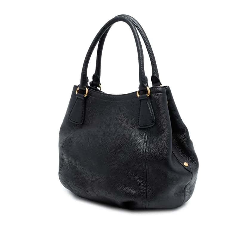 Prada Vitello Daino Open Convertible Tote Black Leather Good condition - Back View