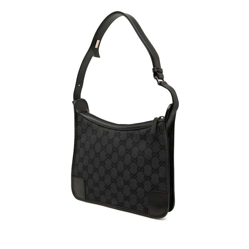 Gucci GG Canvas Shoulder Bag Black Canvas Good condition - Back View