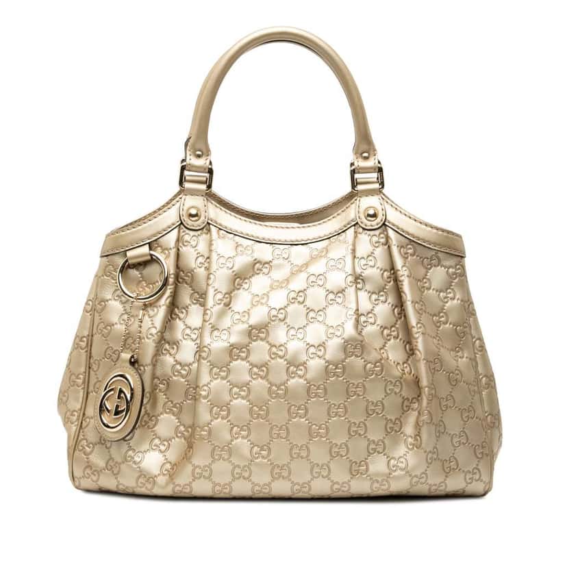 Gucci Medium Guccissima Sukey Tote Gold Leather Good condition - Front View