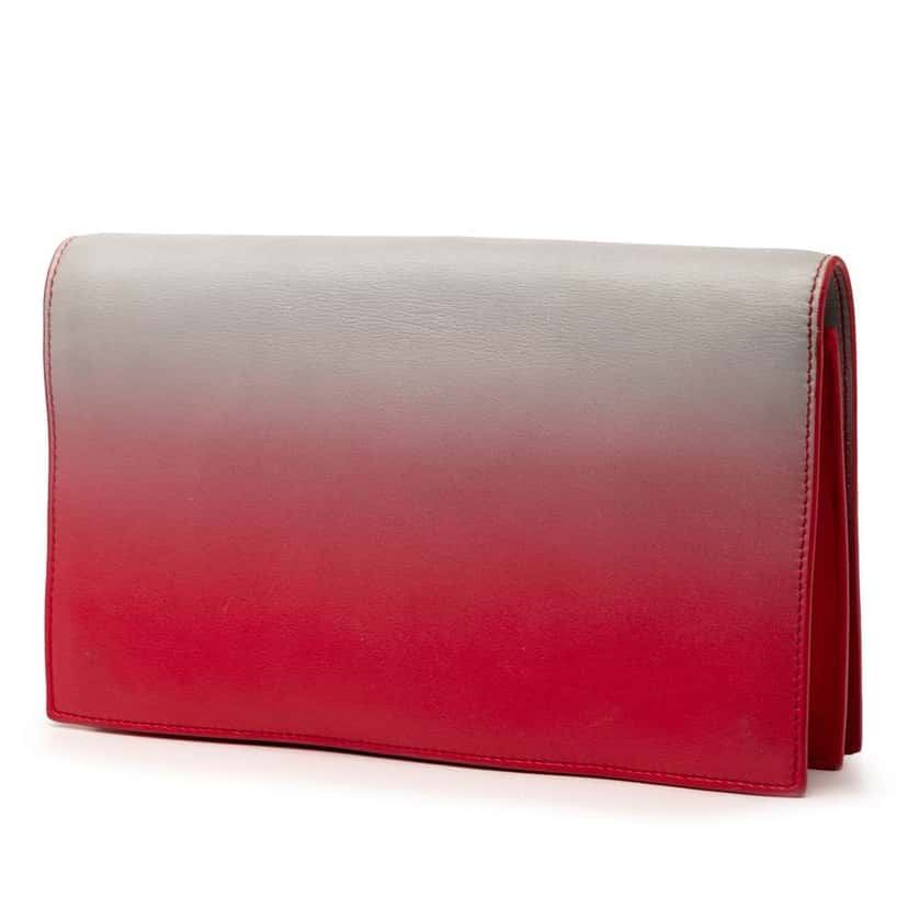 Saint Laurent Smooth Ombre Calfskin Monogram Kate Clutch Red Leather Good condition - Back View