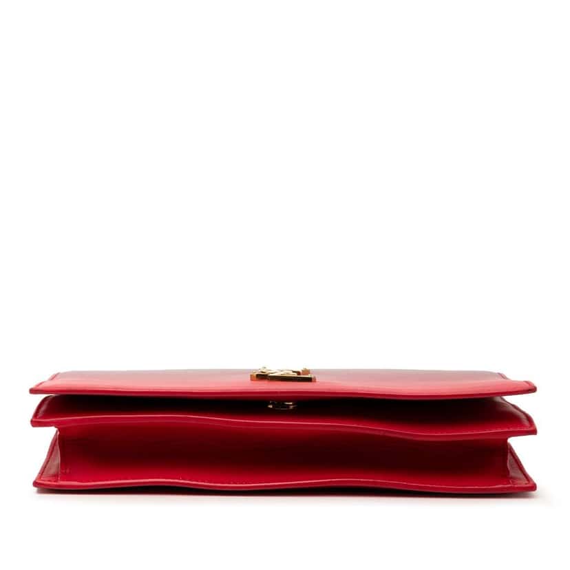 Saint Laurent Smooth Ombre Calfskin Monogram Kate Clutch Red Leather Good condition - Inside View