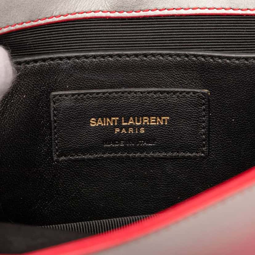 Saint Laurent Smooth Ombre Calfskin Monogram Kate Clutch Red Leather Good condition - Box View