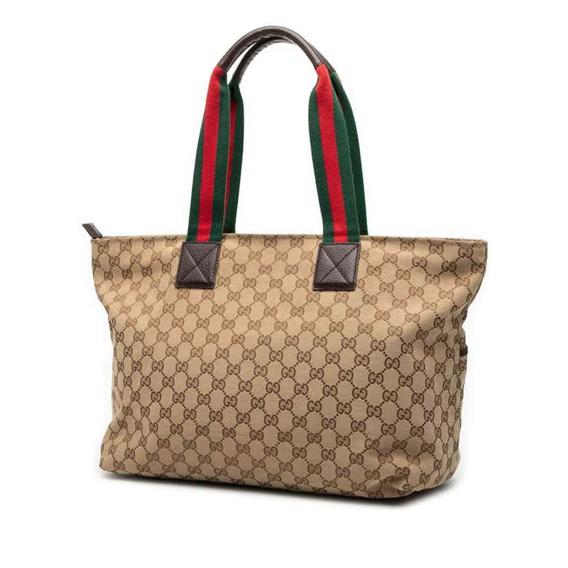 Gucci GG Canvas Web Tote Brown Canvas Very good condition - Back View