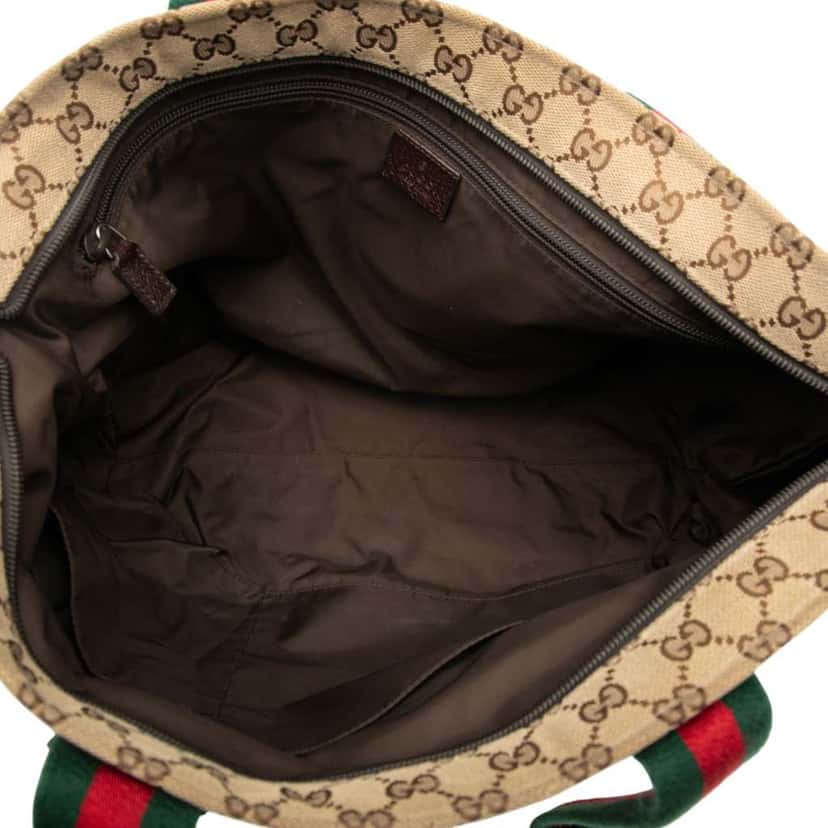 Gucci GG Canvas Web Tote Brown Canvas Very good condition - Model View