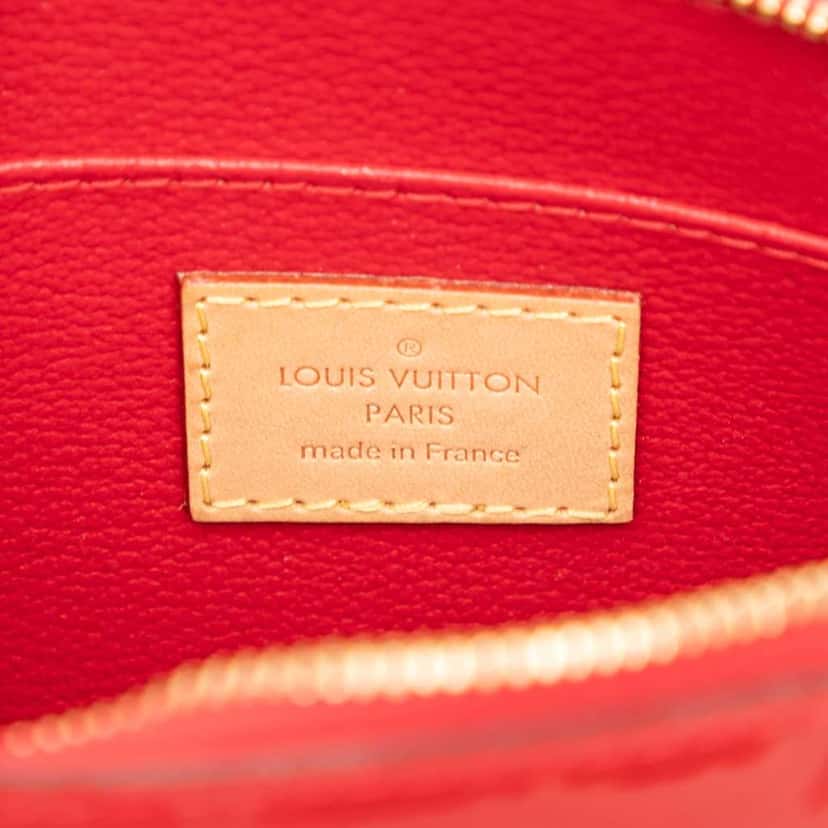 Louis Vuitton Monogram Vernis Cosmetic Pouch Red Leather Good condition - Box View