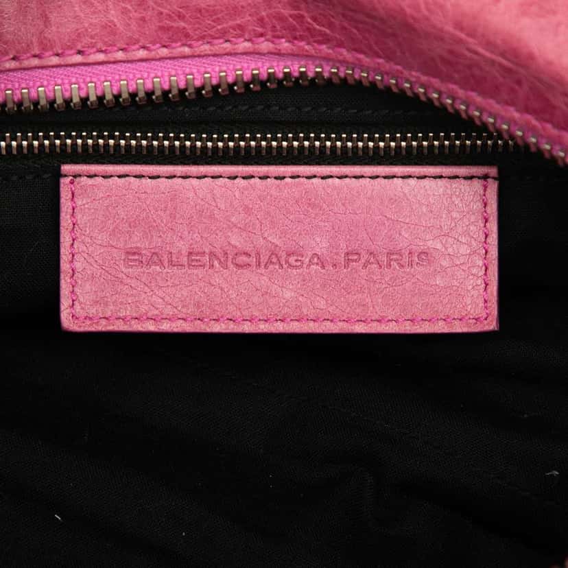 Balenciaga Lambskin and Satin Floral Print Motocross Giant 21 Brief Satchel Pink Satin Very good condition - Box View