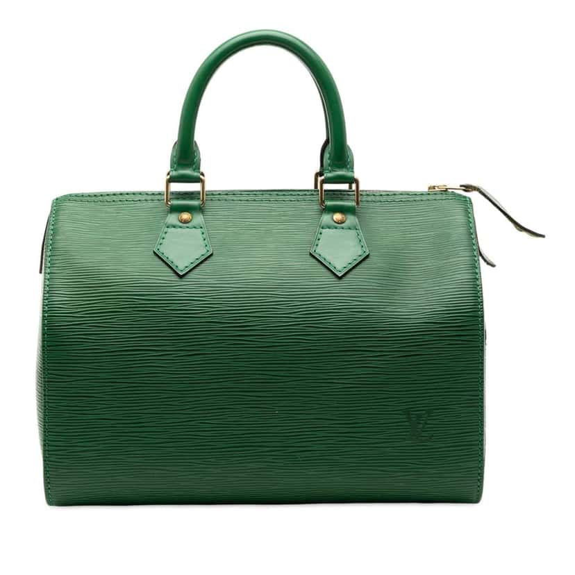 Louis Vuitton Epi Speedy 25 Green Leather Good condition - Front View